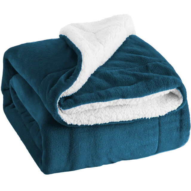 Ultra-Soft Sherpa Fleece Blanket(Reversible)