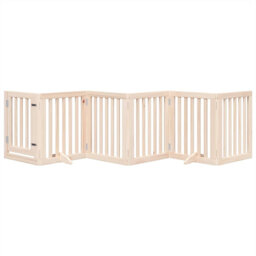 Archie & Oscar Dog Gate With Door Foldable 6 Panels Black 300 Cm Poplar Wood