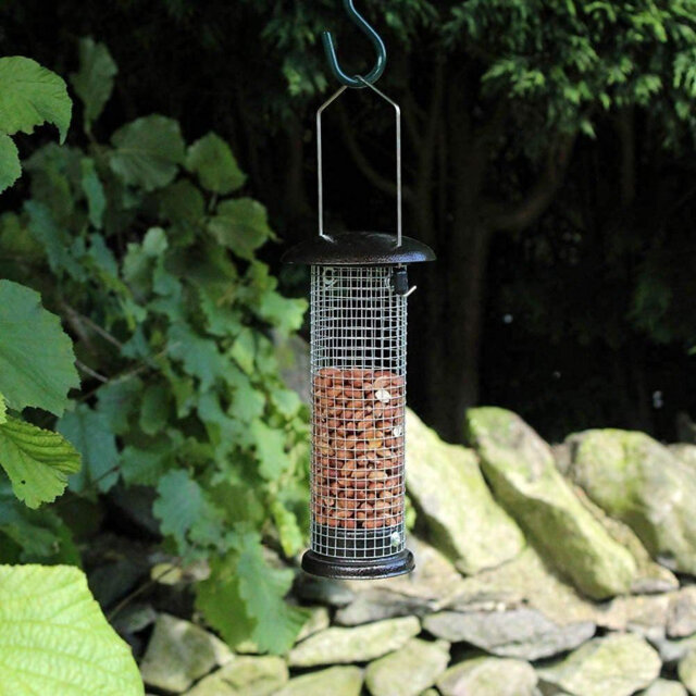 Bird Feeders Hanging, Wild Birds Feeders Mesh Feeding Stations with Steel Hooks Hangers, Metal Bird Feeder for Garden Set of 8