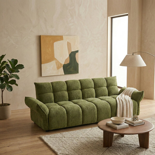 3 Seater Boucle Sofa Bed