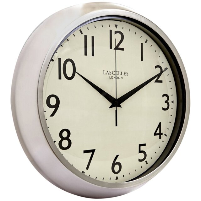 Chrome Wall Clock With Sweep Seconds Hand - 30cm