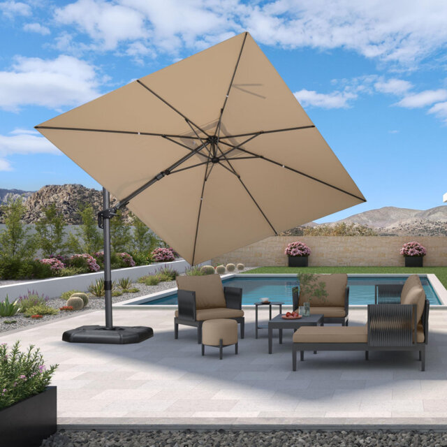 Purple Leaf 3.7m x 2.7m Rectangular Cantilever Parasol
