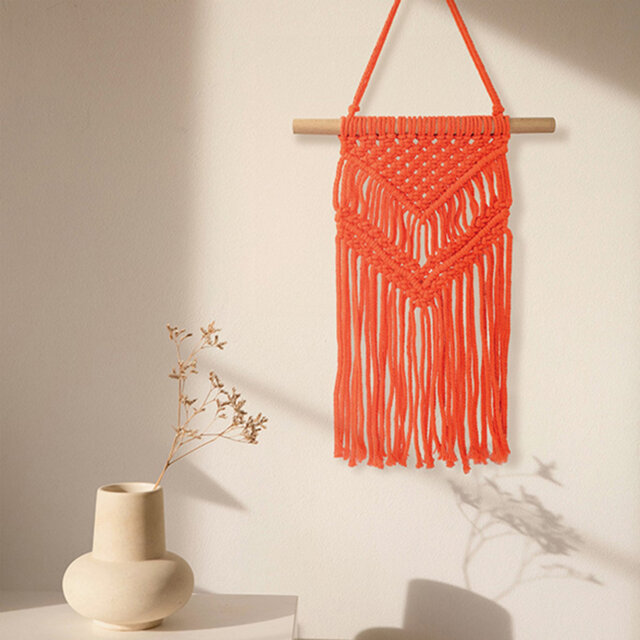 Portico Designs Flawsome Abstract Sunset Embroidery Kit & Macrame Wall Hanging Craft Kit