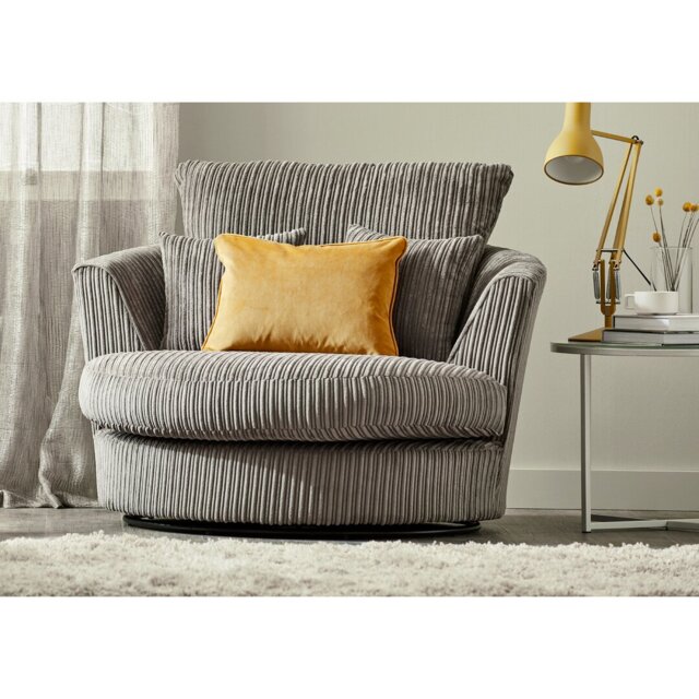 Moana Upholstered Swivel Barrel Chair
