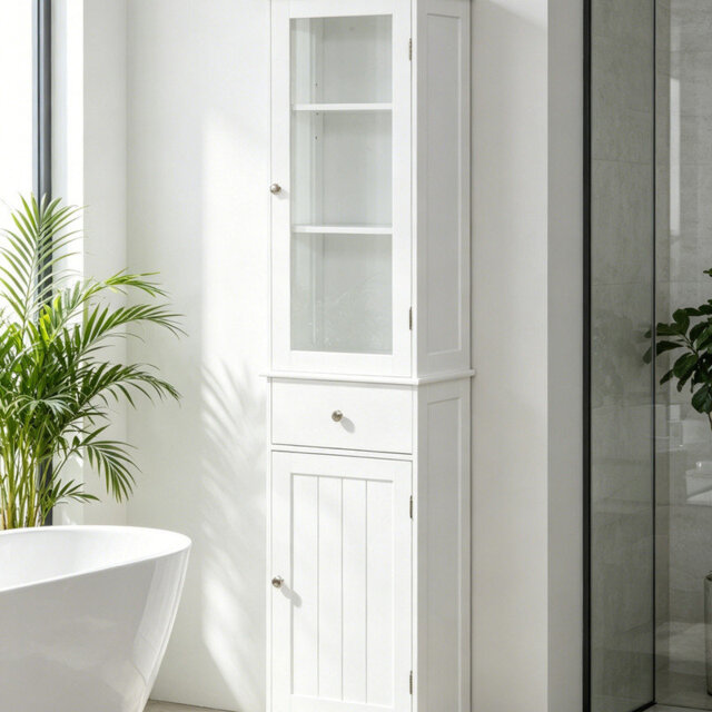 MDF / Particle Board Freestanding Linen Cabinet