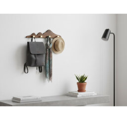16” Gold Brass Wooden Wall Coat Rack (4 Hooks) - Heavy Duty Decorative Entryway Rail