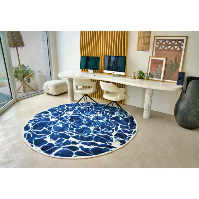 Flatweave White/Blue Rug