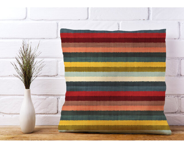 Morrell Multicolour Brish Striped Square Throw Cushion