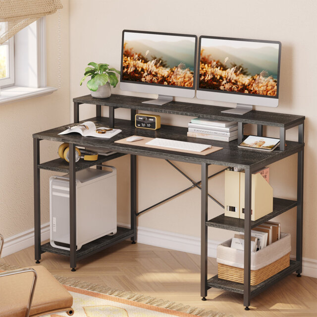 Kinslee 55inch Computer Desk with Monitor Stand