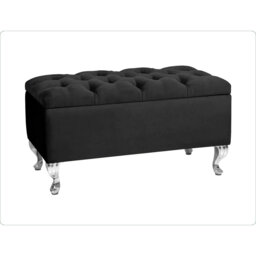 Londona Wide Velvet Tufted Rectangle Solid Color Standard Ottoman Bench with Storage, Upholstery Footstool End of Bed Bench
