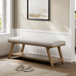 "Hahnville 45.3"" W Polyester Upholstered Storage Bench"