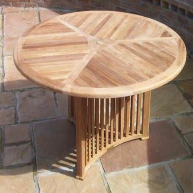 Lossett Round Teak Outdoor Dining Table , 150cm cm W 150cm cm D