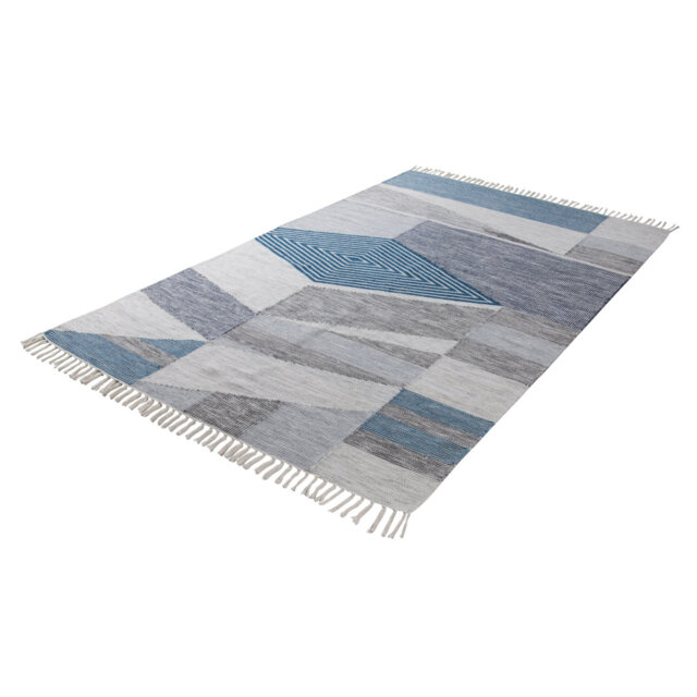 Vintage Handwoven Wool Turquoise Rug