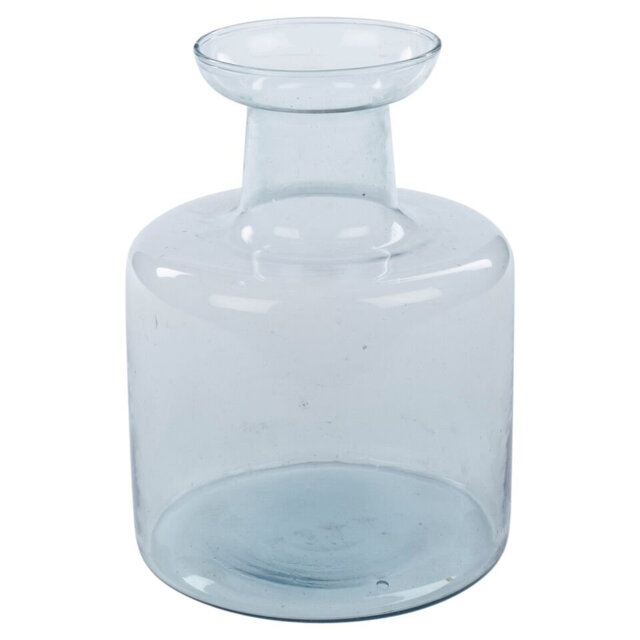 Bottle Glass Vase Honeycomb Wide Mouth Heavy Rounded Design