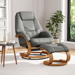 Adrienna Ergonomic Executive Office Reclining Chair with Footstool