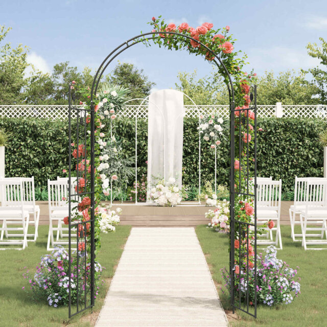Vidaxl Garden Arch Plain Outdoor Structure Iron Archway Traditional Terrace