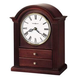 Roman Numeral Ash Solid Wood Quartz Movement / Crystal Tabletop Clock in Cherry