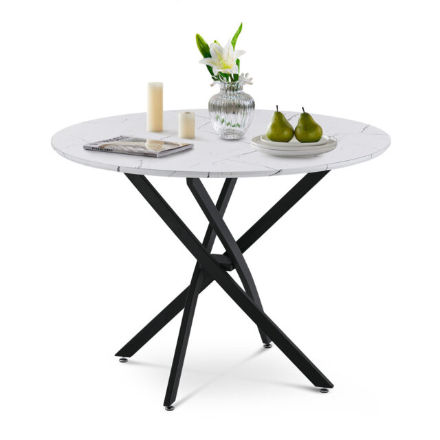Bassano Round Metal Base Dining Table