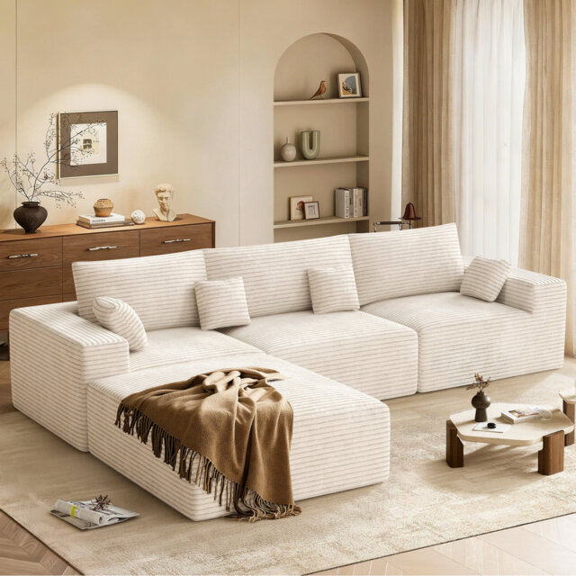 3 Seater Fabric Corner Sofa