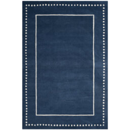 Bella Hand Tufted Area Rug In Navy Blue / Ivory