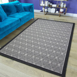 Chao Flatweave Cotton Black/Grey Rug