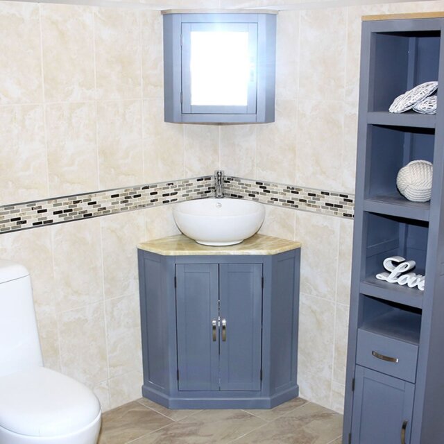 Andralyn 550mm Single Bathroom Vanity with Vessel Stone Basin