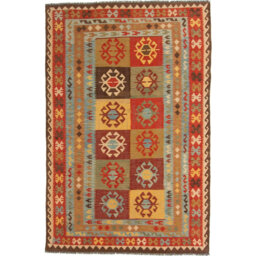 Handwoven Kilim Wool Red/Brown Rug