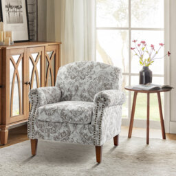 Hillam 79cm W Wooden Upholstery Armchair with Nailhead Trims