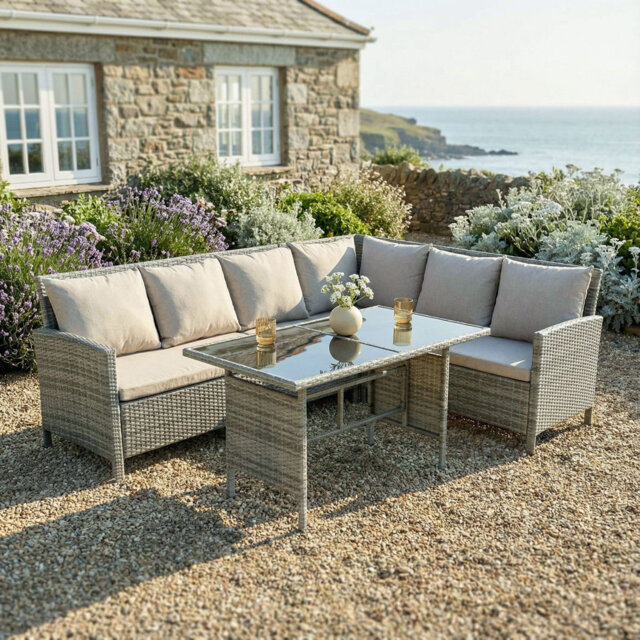 Alia Outdoor Rattan Corner Sofa And Table Set