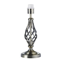 Traditional Table Lamp Base with Twist Stem Design and Inline Switch