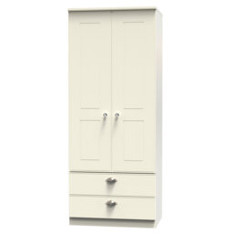 Conners 2 Door 2 Drawer Wardrobe in Reed Green & Riviera Oak