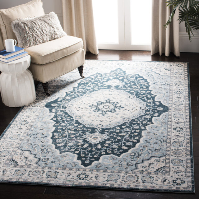 Virgilina Hooked Blue/Cream Rug