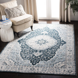 Virgilina Hooked Blue/Cream Rug