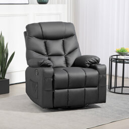 HOMCOM Recliner Armchair Swivel Manual Reclining Rocker Chair