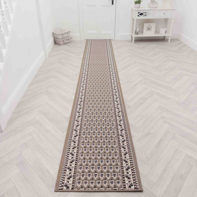 Peacock Beige Hallway Runner Rug â Soft, Comfortable & Durable Carpet for Hall, Kitchen & Corridor