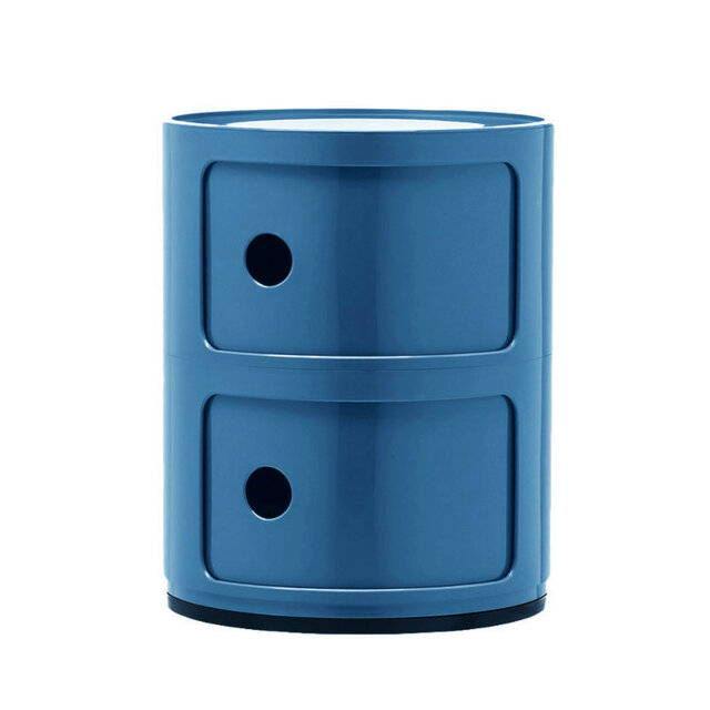 2-Shelf Round Side Table with Storage