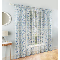 Polyester Sheer Rod Pocket Curtain Panel Pair