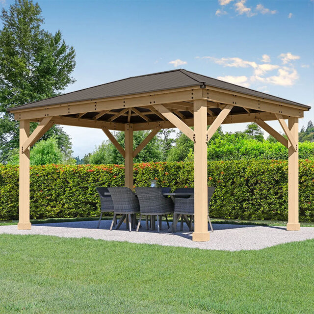 Meridian Series 3.7m x 6m Manufactured Wood Modern Gazebo