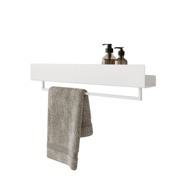VASCA Metal Floating Shelf with Towel Bar