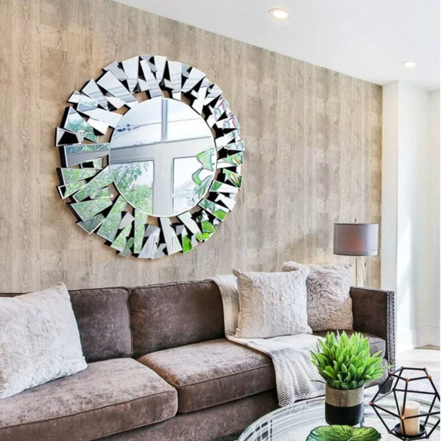 Biannca Glass Round Mirror