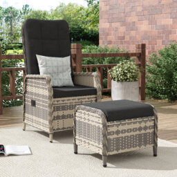 Outdoor Lounge Chair with Ottoman