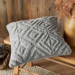 Geo Fleece Square Throw Cushion With Filling
