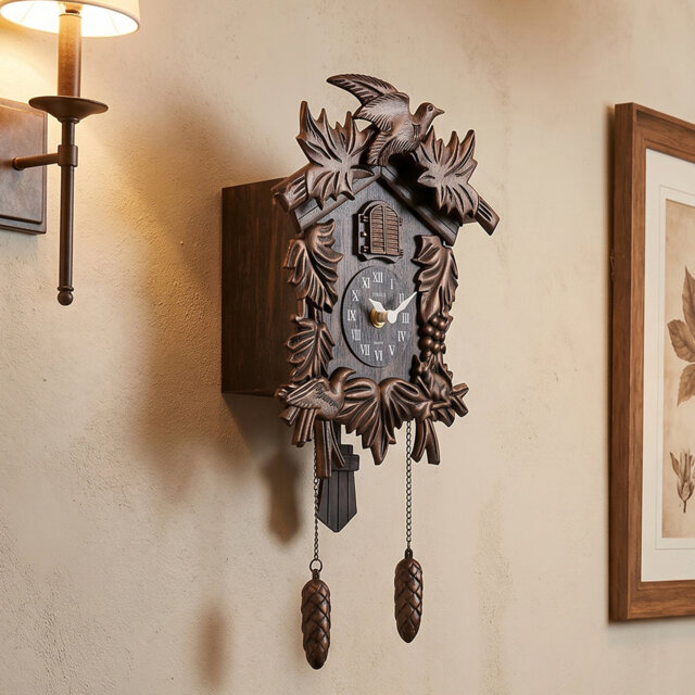 Acctim Hamburg Cuckoo Clock Pendulum Hourly Cuckoo Antique Bronze