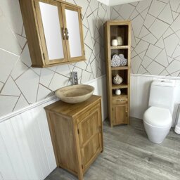 Marroquin 485mm Single Bathroom Vanity with Vessel Stone Basin