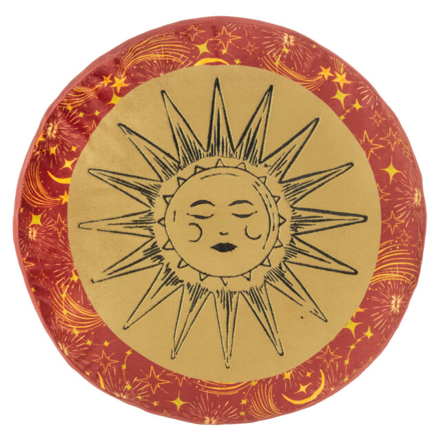 Ethereal Sun Abstract Circular Cushion