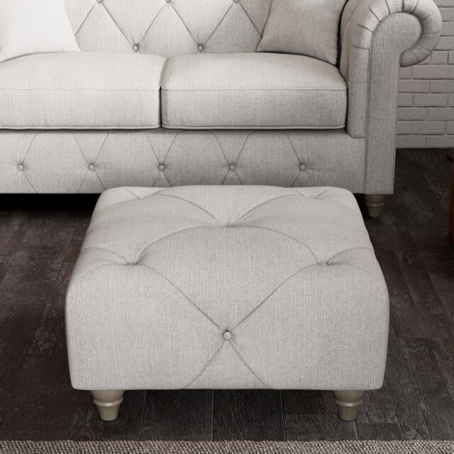 Ellrich 65cm Wide Tufted Rectangle No Pattern Footstool Ottoman