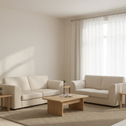 Soft Fabric Jumbo Cord 3 and 2 Seater Upholstered High Back Cushion Living Room Sets
