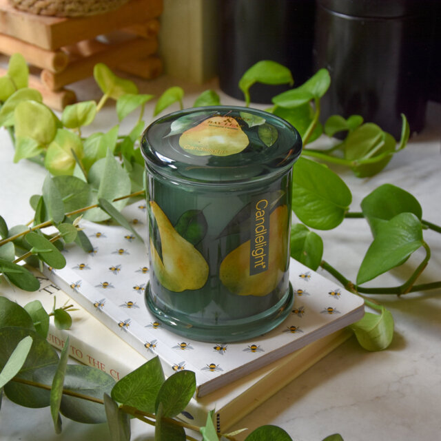 Scented Jar Candle with Glass Holder