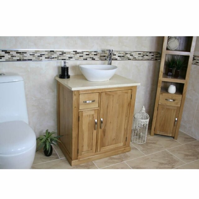 Delvalle 750mm Single Bathroom Vanity with Vessel Ceramic Basin