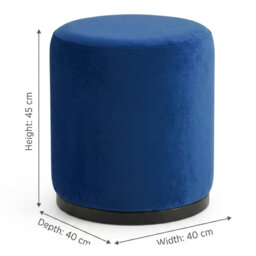 Modern Velvet Upholstered Ottoman Footstool Accent Pouffe for Living Room or Bedroom